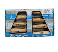 SCALPELLI SGORBIE PER INTAGLIO LEGNO ACCIAIO Cr-V FALEGNAME 7pz ALFA