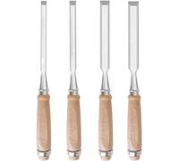 Scalpello for legno Set di scalpelli da banco for intaglio del legno, Scalpello a mano for legno, Scalpello for bordi smussati for legno affilato, Larghezza testa taglierina - 6 mm, 8 mm, 14 mm, 18 mm