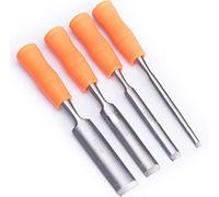 Scalpello per legno Cr-V Costruzione per scalpelli da intaglio Manici con impugnatura morbida con martello ad alto impatto Utensili con estremità in acciaio per carpenteria Set da 4 pezzi