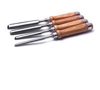 Scalpello per legno durevole in acciaio al cromo vanadio Scalpello per falegname Scalpello per intaglio Scalpello piatto/mezzotondo fai-da-te per la lavorazione del legno (4 pezzi semitondi)