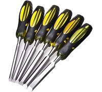 Scalpello per legno professionale | Scolpisci, taglia e modella il legno | Tappi terminali in acciaio | Utilizzare con il martello, set da 6 pezzi