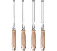 Scalpello per legno Set di scalpelli per legno professionali Utensili per scalpelli robusti in acciaio al cromo vanadio, larghezza testa di taglio - 10 mm, 12 mm, 16 mm, 20 mm, set di 4 pezzi