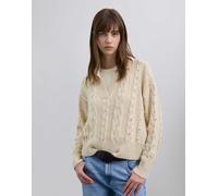 Scalpers - Maglione écru con colletto stile polo e strass-Neutro M