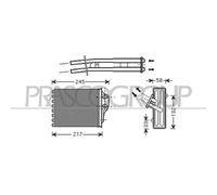 PRASCO FT030H001 Scambiatore calore per riscaldamento abitacolo