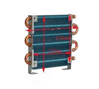 Scambiatore di calore a parete per caldaia Condensatore evaporatore raffreddato ad aria, tubi in rame miniaturizzati, alette in alluminio, radiatore(C+P+1 justCondA)