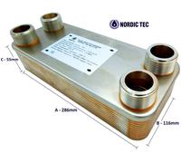 SCAMBIATORE di calore a piastre NORDIC saldobrasato ACCIAIO INOX 1" - 175-500 kW