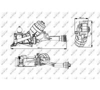 Scambiatore di Calore Acqua Olio Completo Modificato Fiat Panda 1.3 Multijet