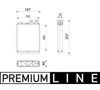 Scambiatore di calore, riscaldamento interno MAHLE AH 365 000P