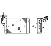 Scambiatore di calore, riscaldamento interno MAHLE AH 71 000S per A3 1.6 1996-