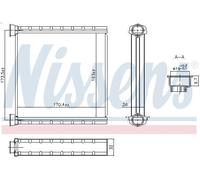 Scambiatore di calore, riscaldamento interno NISSENS 707278 per Q3 (F3B) 2 2018-