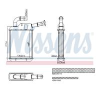 Nissens Scambiatore di calore 707279 – riscaldamento abitacolo alette saldate