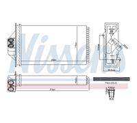 Nissens Scambiatore di calore interno 707293 per Chrysler Voyager IV - alette montate