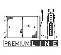 MAHLE ORIGINAL AH 74 000P Scambiatore calore per riscaldamento abitacolo