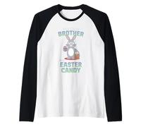 Scambierà il fratello per Easter Candy Bunny Funny Egg Hunt Kid Maglia con Maniche Raglan