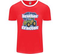 Scambierò Fratello Per Trattore Agricoltura Uomo Ringer T-Shirt FotL