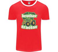 Scambierò Fratello Per Trattore Contadino Uomo Ringer T-Shirt
