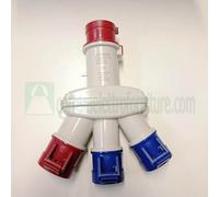 Scame 6063005059 adattatore triplo misto spina 3P+N+T senza cavo IP44 16A