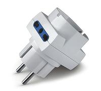 SCAME ADATTATORE SPINA FRANCO/TEDESCA 2XBIV+1XP BIANCO 146.362