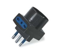 Scame Blueline - Adattatore/A Blueline 2 poli + T-2 X 2P + t-16 a 1 x 2 poli + terra nero
