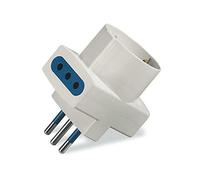 Scame Blueline - Adattatore/a Blueline 2 poli+t-2x2p+t-10a 1x2 poli + terra bianca