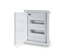 SCAME CENTRALINO FILO MURO 2 FILE 24, IP40, METALLO BIANCO, INCL. SCATOLA DA INCASSO, FRONTALE, GUIDA DIN, 443x368x90 MM, 41W, RESISTENTE ALL'UMIDITÀ