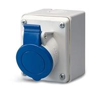 Scame Eureka - Base da parete dritta Eureka IP44 2 poli + terra 16 A 220 V