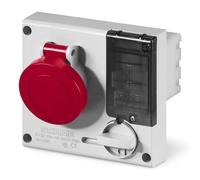 SCAME PRESA CON PORTAFUSIBILE 3P+N+T 16A 380V COLORE ROSSO 401.1687