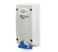 Scame Parre 561.1683 Presa Interbloccata da Parete 2P+T 16A 6H IP67, Senza Fuse, Blu