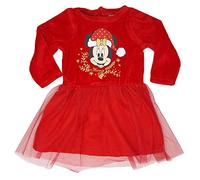 Scamiciata Natalizia Minnie Mouse, Disney, Vestito, Abito da Bambina, neonata, Rosso