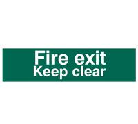 Scan Fire Exit Keep Clear Testo Solo - PVC Insegna 200 x 50mm SCA5206