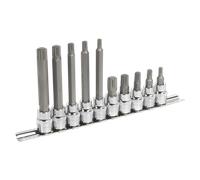 Scanalate Presa Set di Punte 10pc 1cmSq Drive - Sealey AK6216 Nuovo