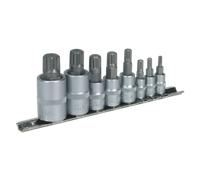 Scanalate Presa Set di Punte 8pc 0.6cm,1cm & 1.3cmSq Drive - Sealey AK6214 Nuovo