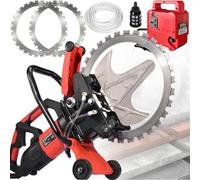 Scanalatrice A Disco Anulare Calcestruzzo 8980 W, Sega Circolare Elettrica | Tagliatrice Anulare Calcestruzzo 3 Dischi Diamantati; Progettata Tagli A Umido Senza Polvere Con Profondità 30Cm/40Cm/50Cm