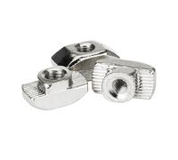 scanalatura a T in acciaio al carbonio zincato, Dado a T nichelato M3-M8 argento for profilo in alluminio serie 20-45 10-100 pezzi(100PCS,40-M8)