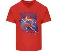 Scanalatura Ragazzi Corsa Marathon Cross Country da Uomo V-Neck Cotone T-Shirt