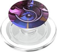 Scanalatura Yin Yang - Design astratto della geometria frattale PopSockets PopGrip per MagSafe