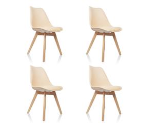 SCANDI 4 confezione da 4 - Sedia a conchiglia Beige