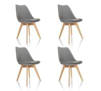 SCANDI 4 confezione da 4 - Sedia a conchiglia Grigio