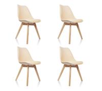 SCANDI confezione da 4 - Sedia a conchiglia Beige