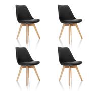 SCANDI confezione da 4 - Sedia a conchiglia Nero