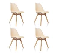 SCANDI confezione da 4 - Sedia a conchiglia Beige