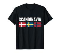 Scandinavia Bandiere Danimarca Svezia Norvegia Maglietta