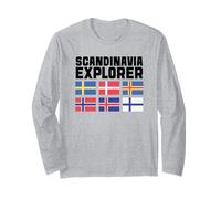 Scandinavia Explorer Bandiere Svezia Norvegia Islanda Maglia a Manica