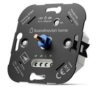 Scandinavian home Dimmer per lampade LED 3-300 W/VA - Interruttore LED universale con sezione di fase, misura standard 55 - dimmer LED da incasso 230 V dimmer girevole - diaframma bianco polare