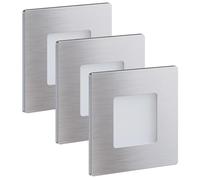 Scandinavian home Set di 3 faretti da incasso I Illuminazione per scale a LED 230V 1W bianco caldo esterno IP65, 100lm 3000K CRI90, illuminazione per scatole da incasso/scatole di apparecchiature 68mm