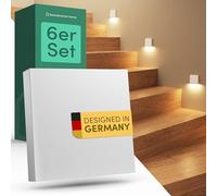 Scandinavian home Set di 6 luci LED per scale per interni ed esterni I Luminosità regolabile I IP65 230V 1W bianco caldo 3000K 125lm I Illuminazione per scale, lampada da incasso