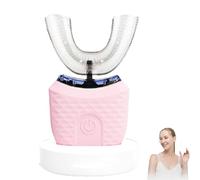 Scandinavian Smiles Toothbrush, 360° Full Coverage Silicone Brush, U-Shaped Automatic Toothbrushs Adults, 3 Modes, 30-Second Deep Cleaning, Easy to Use (Pink)