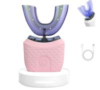 Scandinavian Smiles Toothbrush, Scandinavian Toothbrush, 360° Full Coverage Silicone Brush, Three Modes, Waterproof Design, Smart Charging Base, for Most People (Pink)