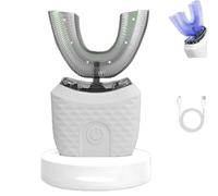 Scandinavian Smiles Toothbrush, Scandinavian Toothbrush, 360° Full Coverage Silicone Brush, Three Modes, Waterproof Design, Smart Charging Base, for Most People (White)