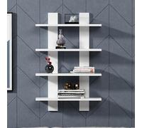 Scandinavian Wall Shelf, bianco, 59,6 x 16,4 x 90 cm, 100% melamina rivestita, spessore 18 mm, soluzione elegante e funzionale per la casa e la scuola